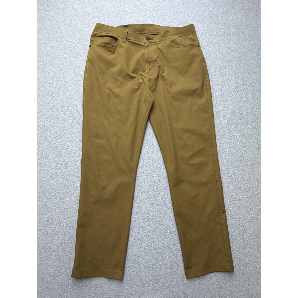Public Rec Pants Mens 34x30 Brown Microfiber Chino Straight Casual Everyday